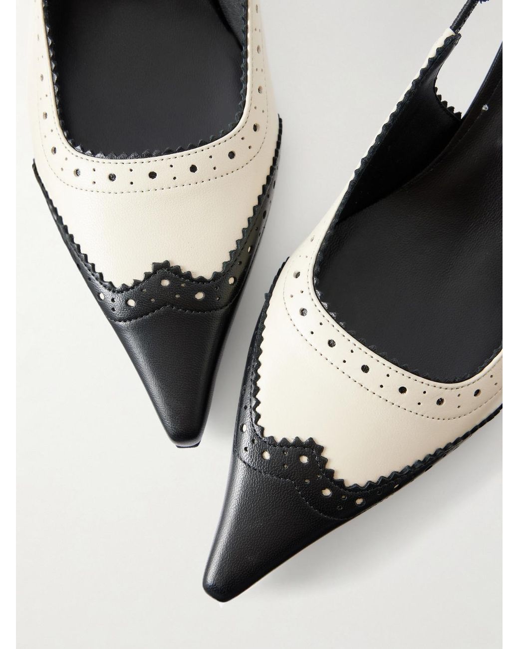 Jimmy Choo White Amel 50 Two-Tone Leather Slingback Pumps