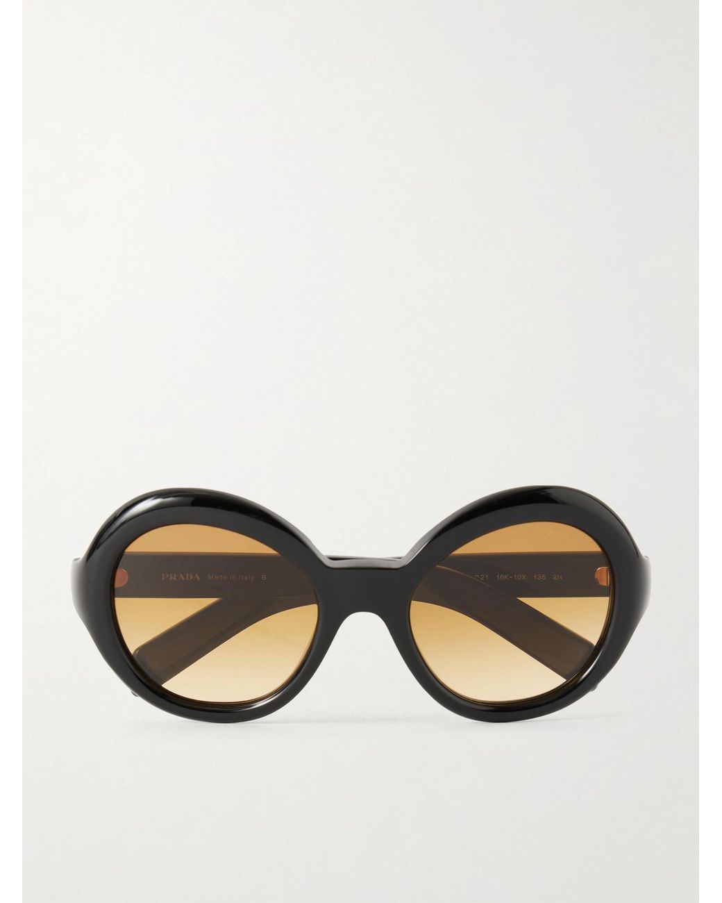 Prada Natural Round-Frame Acetate Sunglasses