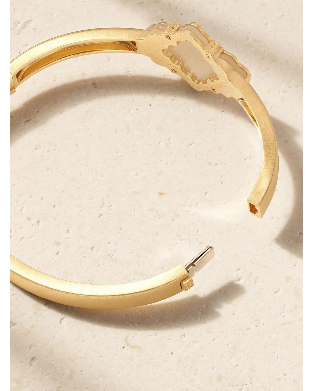 Buccellati Natural Opera Tulle 18-Karat, Mother-Of-Pearl And Diamond Bangle