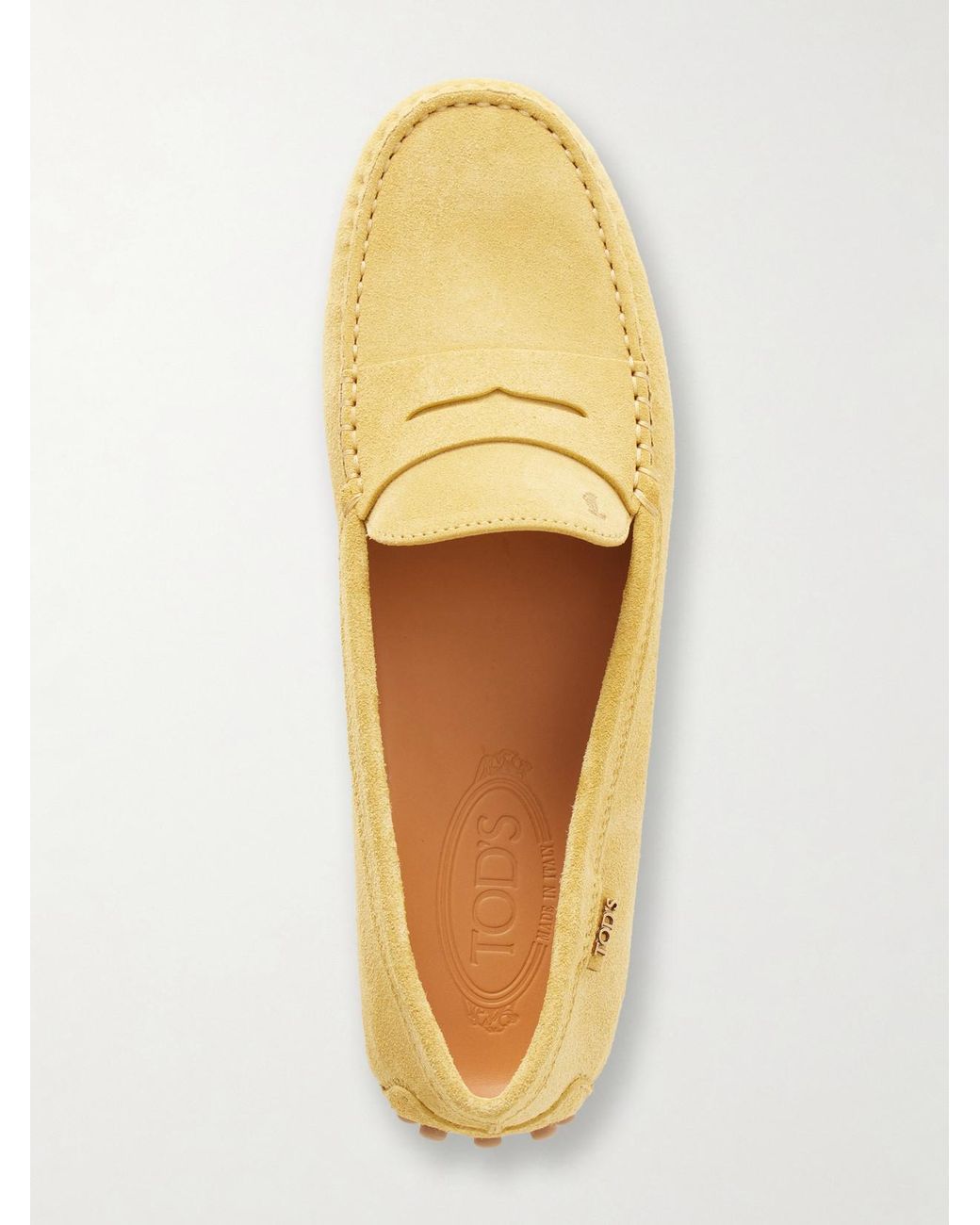 Tod's Natural Gommino Suede Loafers