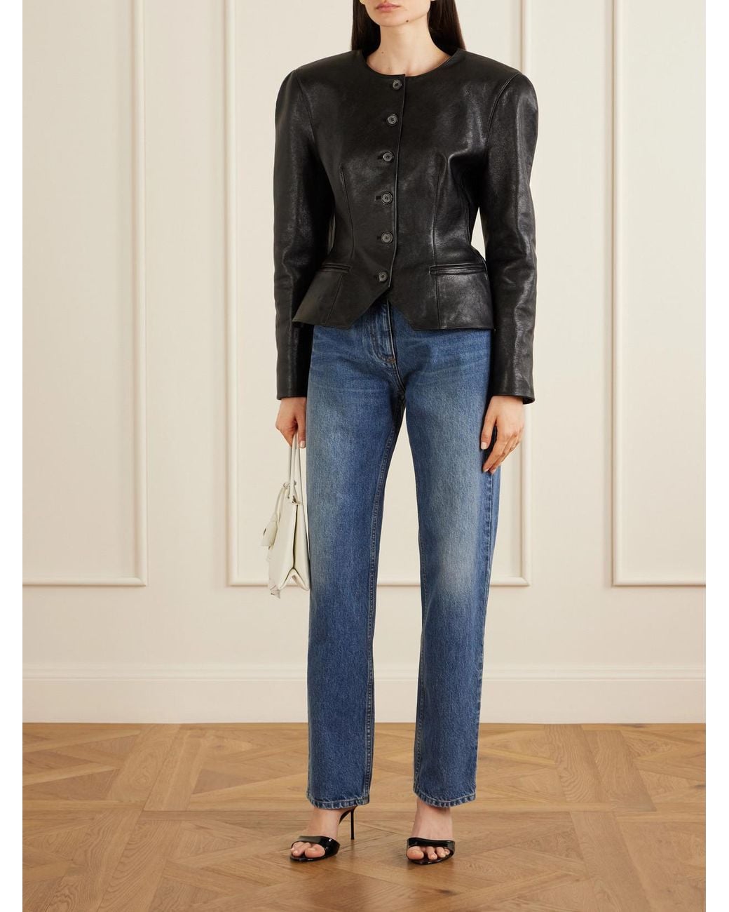 Magda Butrym Blue High-Rise Straight-Leg Boyfriend Jeans