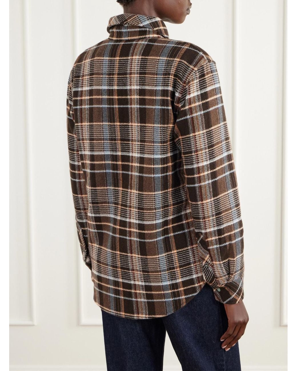 God's True Cashmere Brown Wilderness Checked Cashmere Shirt