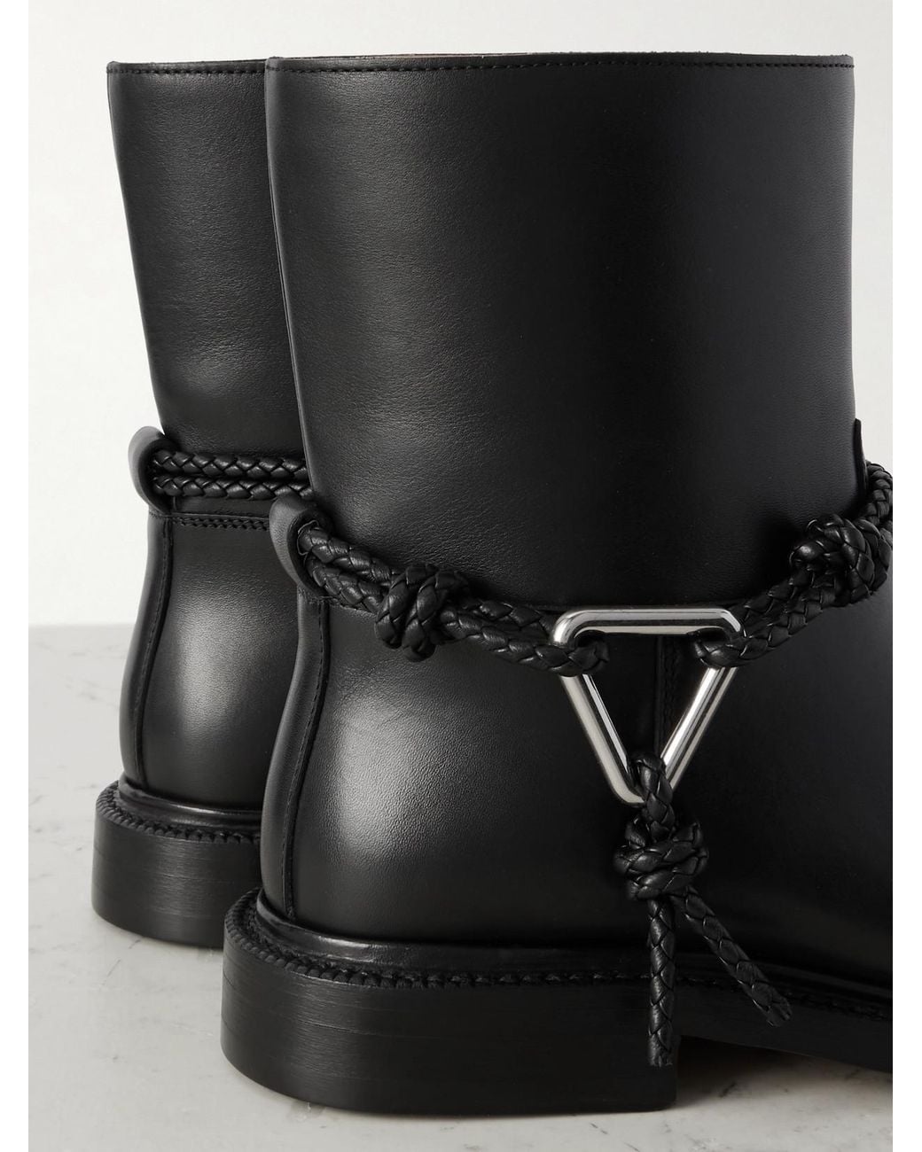 Bottega Veneta Black James Leather Ankle Boots