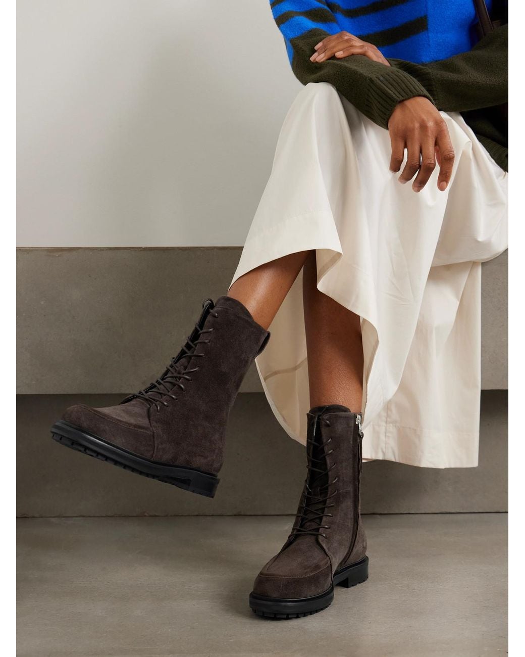 Aeyde Black Tate Suede Ankle Boots