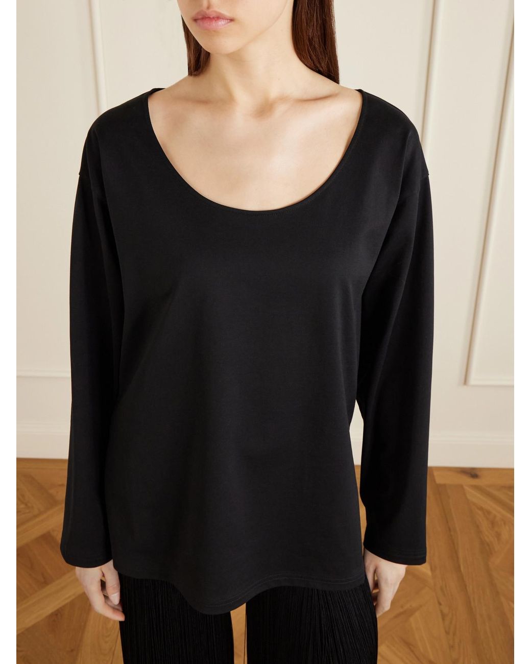 Alaïa Black Cotton-Jersey T-Shirt
