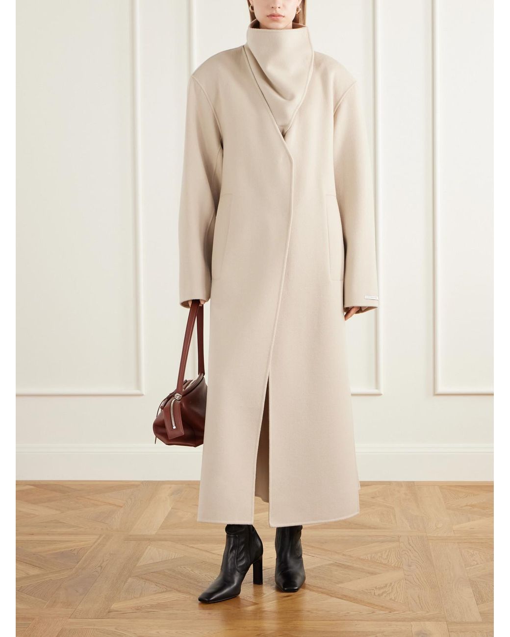 Sportmax Natural Spassenso High-Neck Wool Coat
