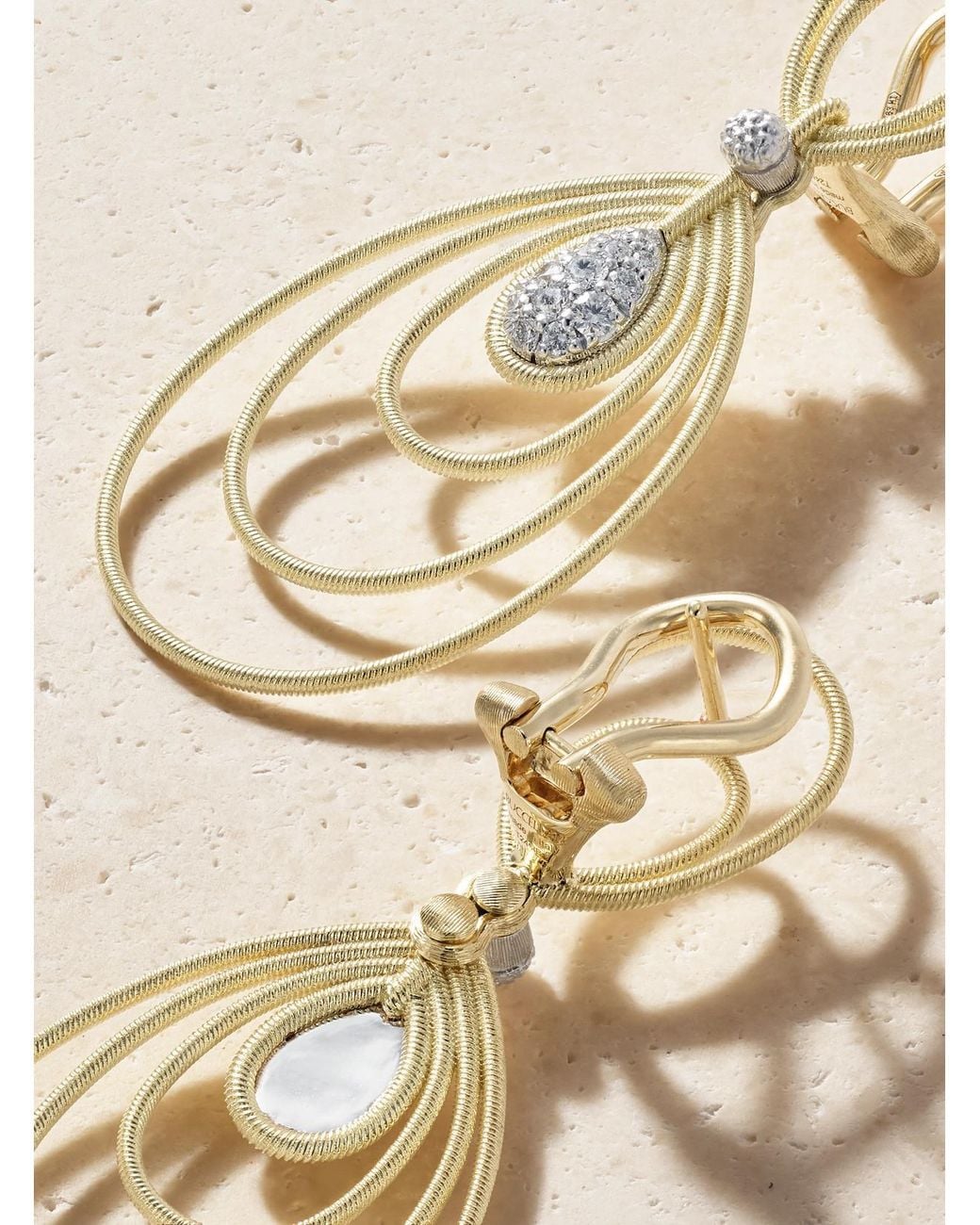 Buccellati Natural Hawaii 18-Karat And Diamond Earrings