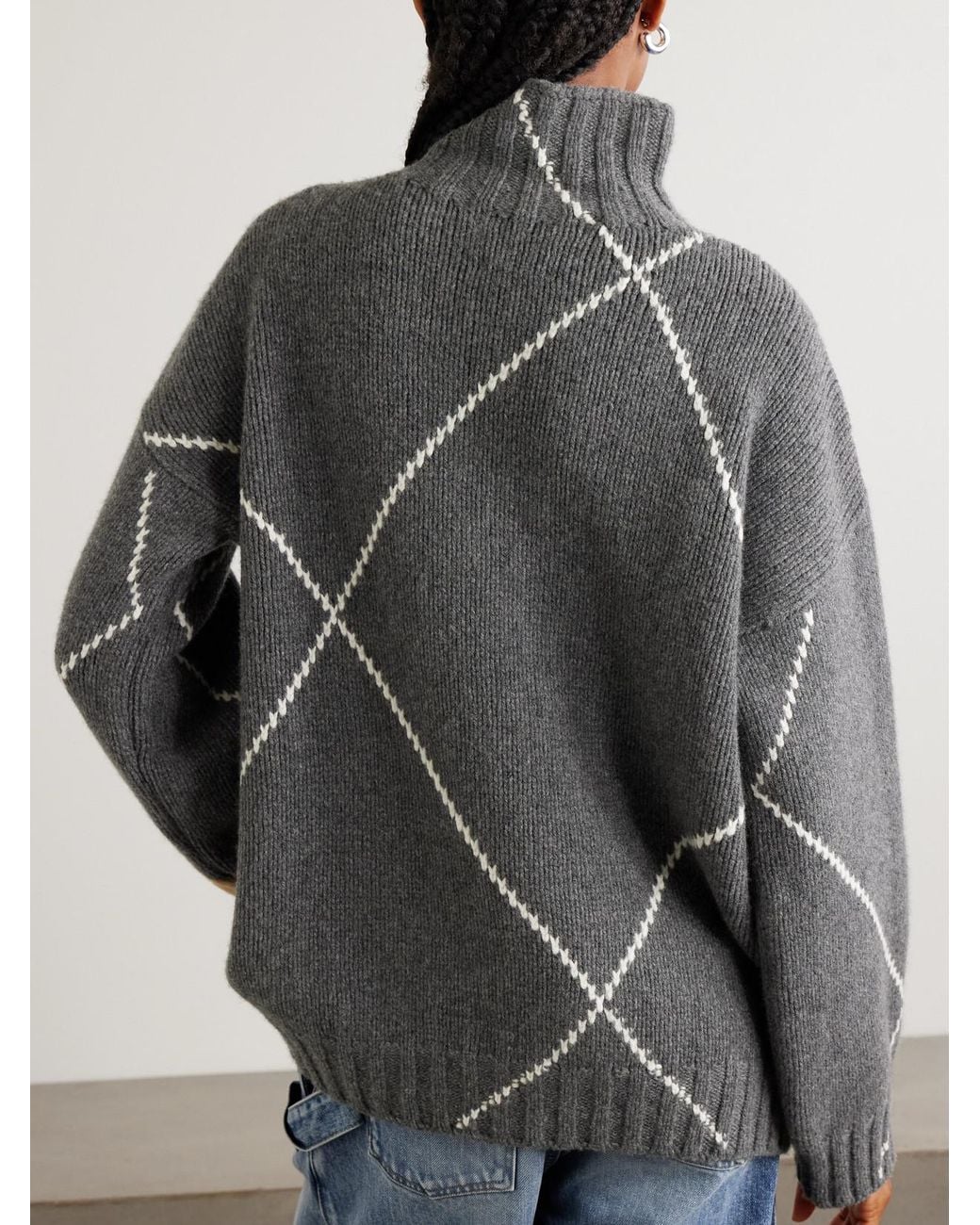 J.W. Anderson Blue Pringle Argyle Wool Turtleneck Sweater