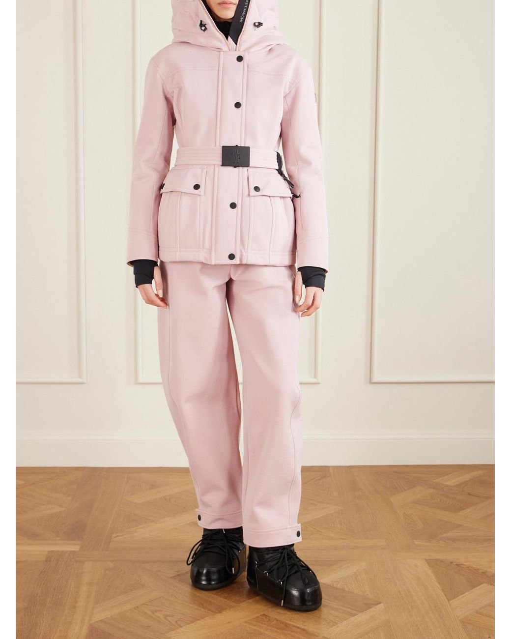 Moncler Pink Tech-Twill Tapered Ski Pants
