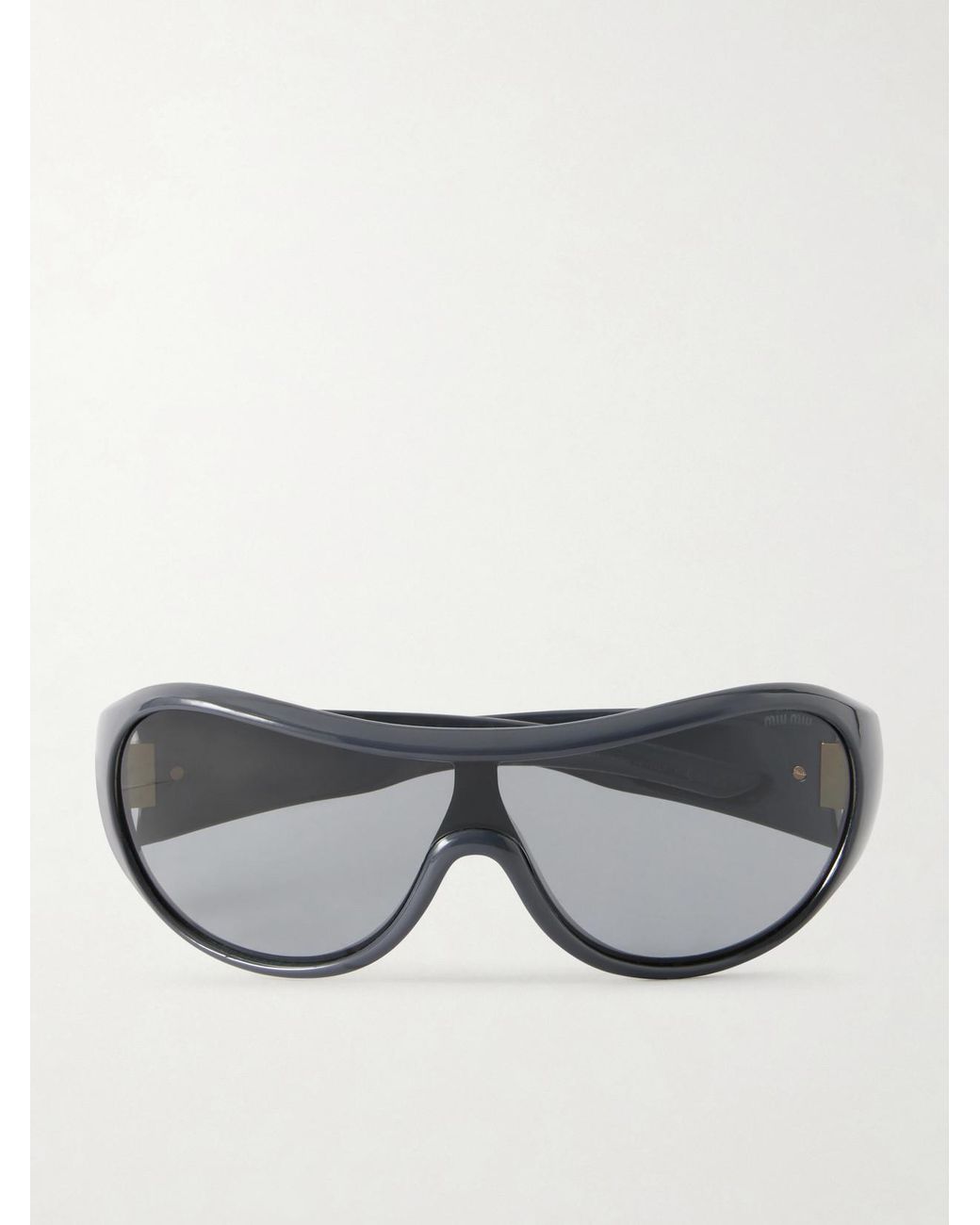 Miu Miu Gray Rounded-Frame Acetate Sunglasses
