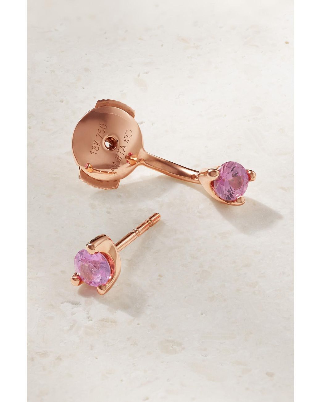Anita Ko Pink Orbit 18-Karat Rose Sapphire Single Earring