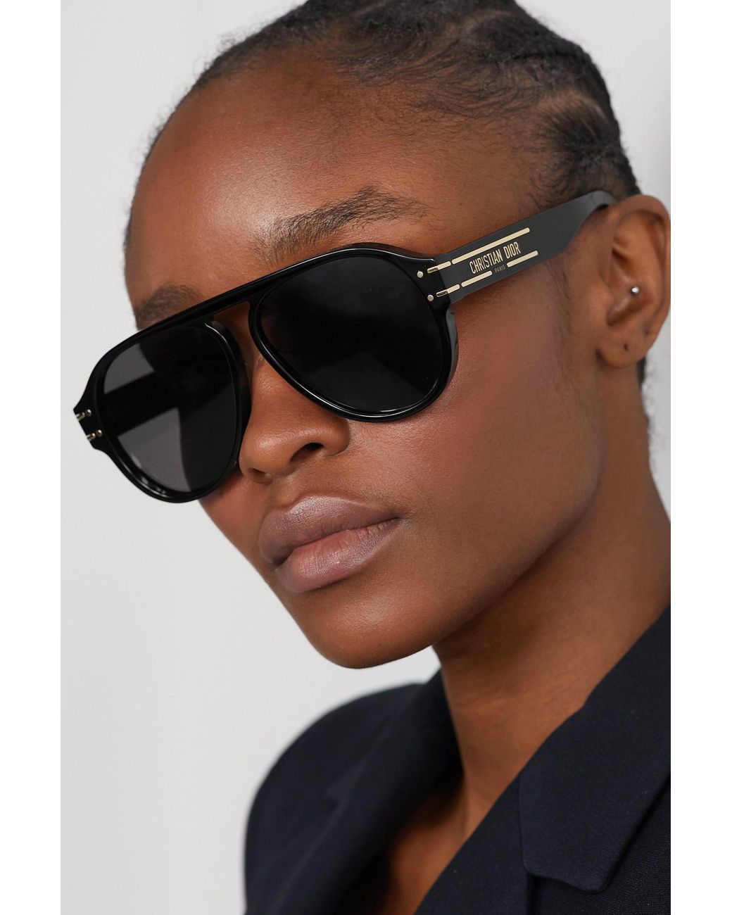 Dior Diorsignature A1u Aviator-style Acetate Sunglasses in Black | Lyst