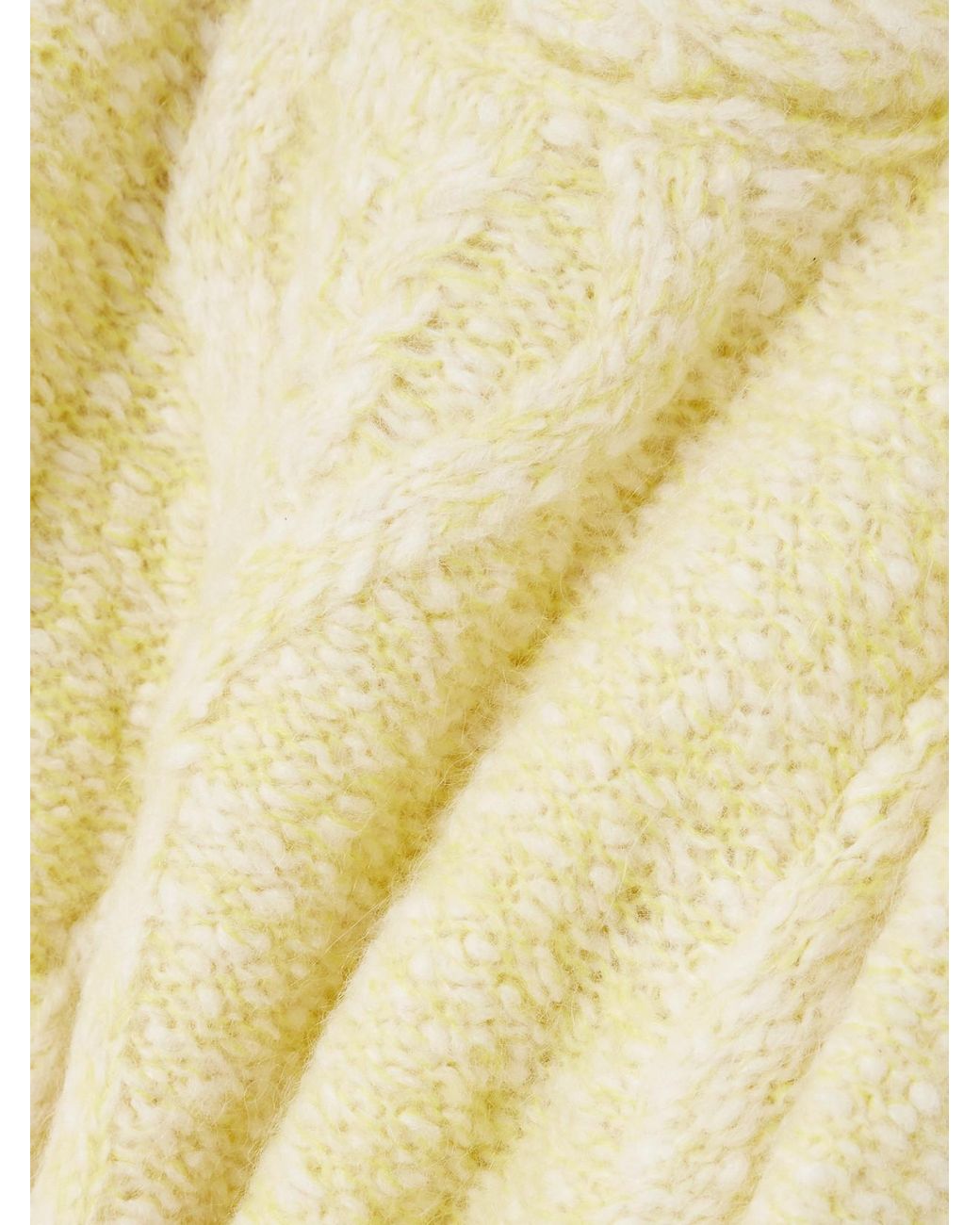 Isabel Marant Yellow Dorota Cable-Knit Alpaca-Blend Sweater