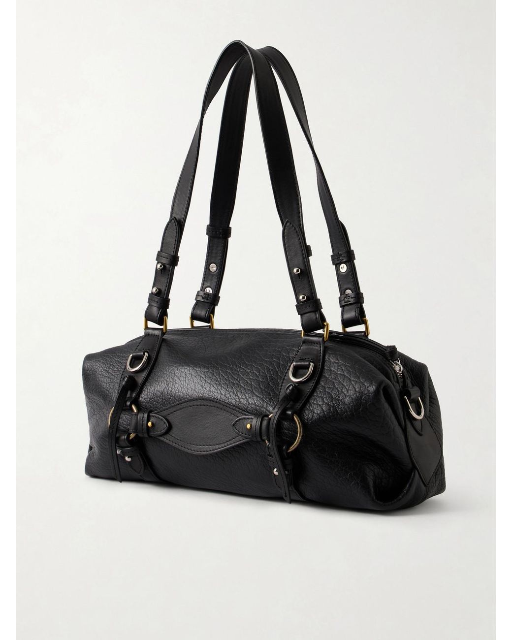 Isabel Marant Black Tilpa Bubble Mini Embellished Textured-Leather Shoulder Bag
