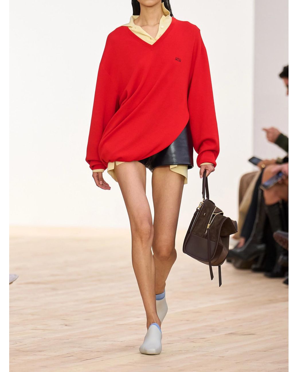 Loewe Asymmetric Draped Embroidered Wool-Blend Sweater