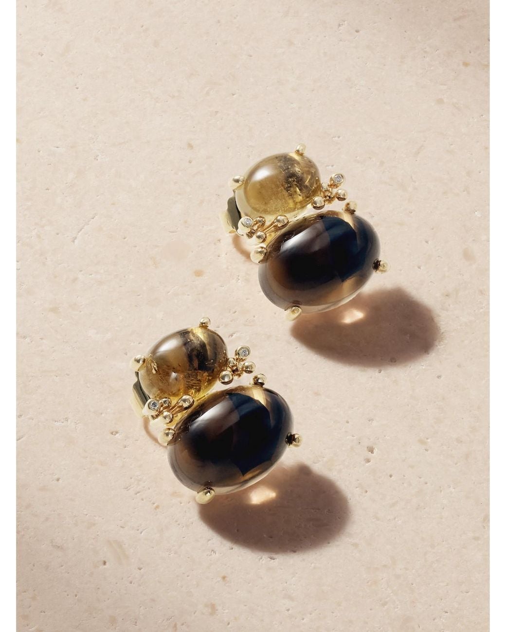 Ole Lynggaard Copenhagen Natural Boho 18-Karat, Quartz, Tourmaline And Diamond Earrings
