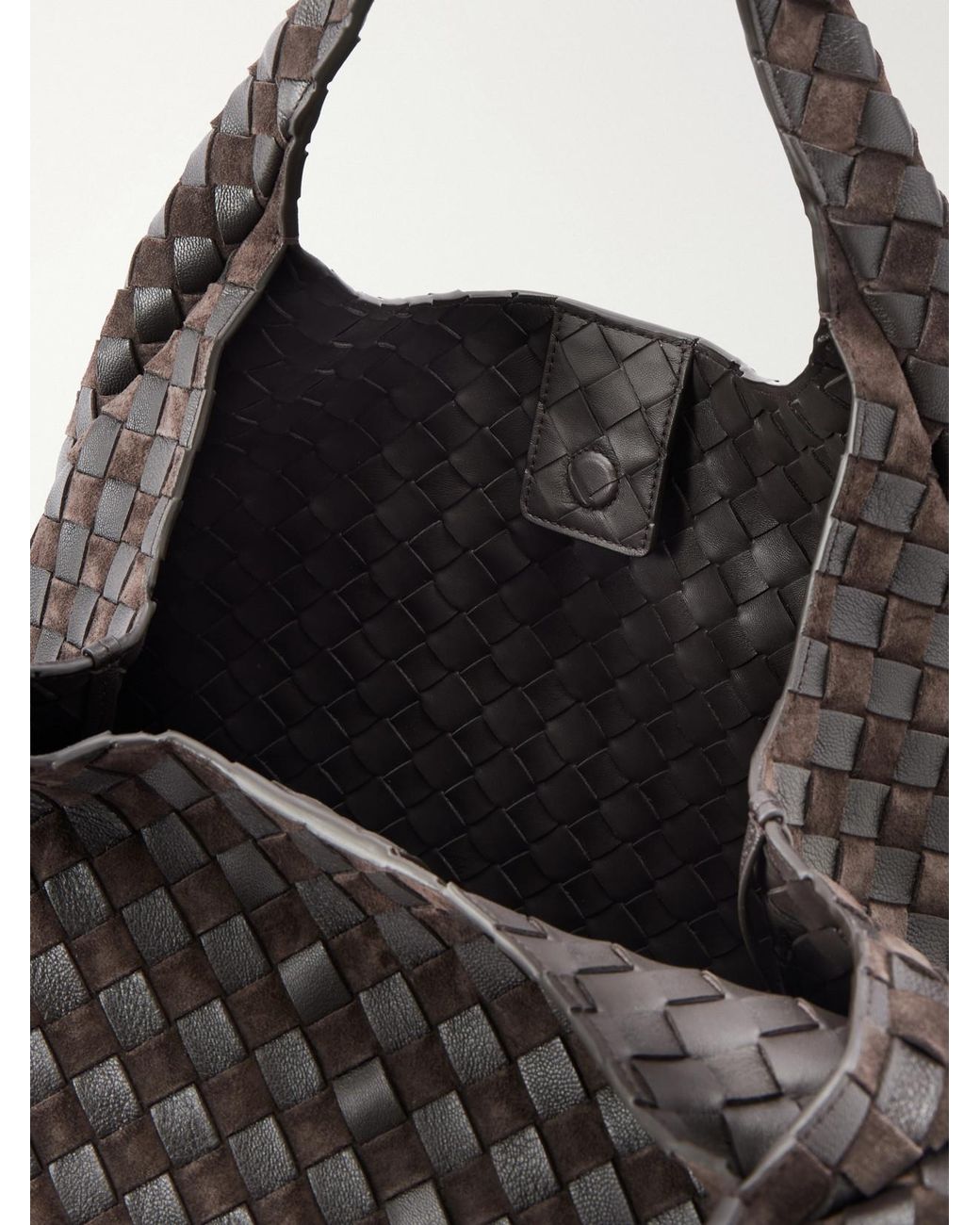 Bottega Veneta Black Bell Large Intrecciato Leather Shoulder Bag