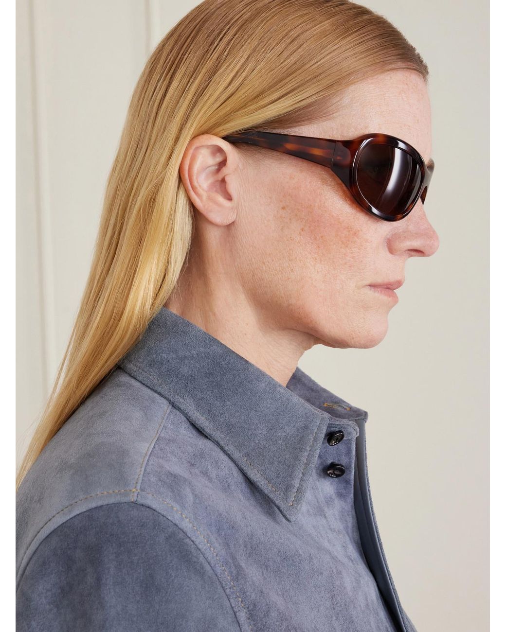 Oliver Peoples Brown Khaite 1967C Round-Frame Acetate Sunglasses