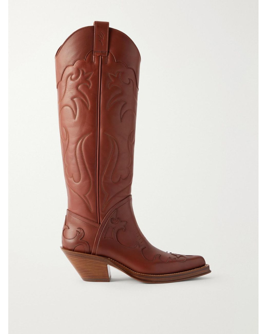 Gabriela Hearst Red Capitana 50 Leather Knee Boots