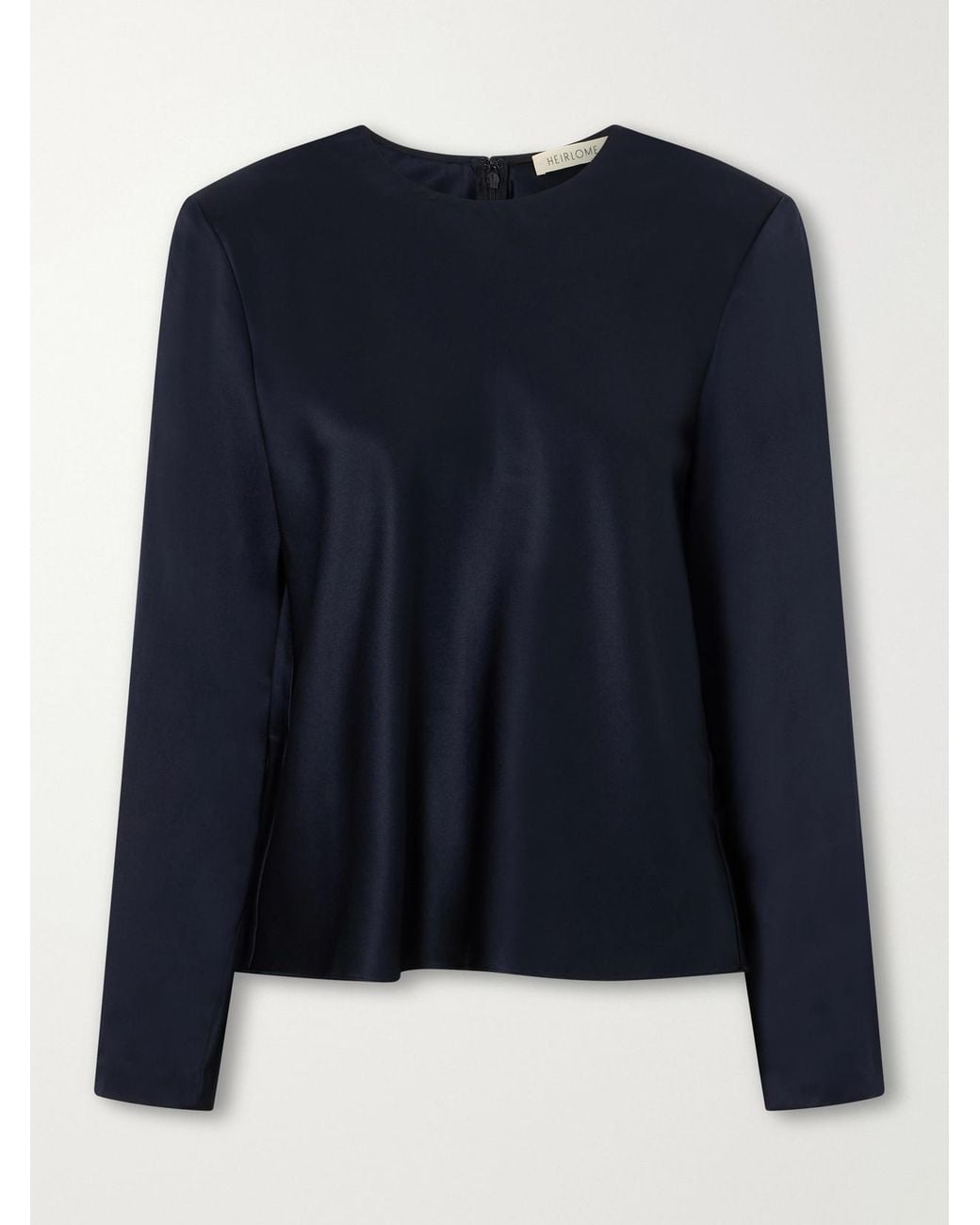 Heirlome Blue Ruth Silk-Satin Blouse
