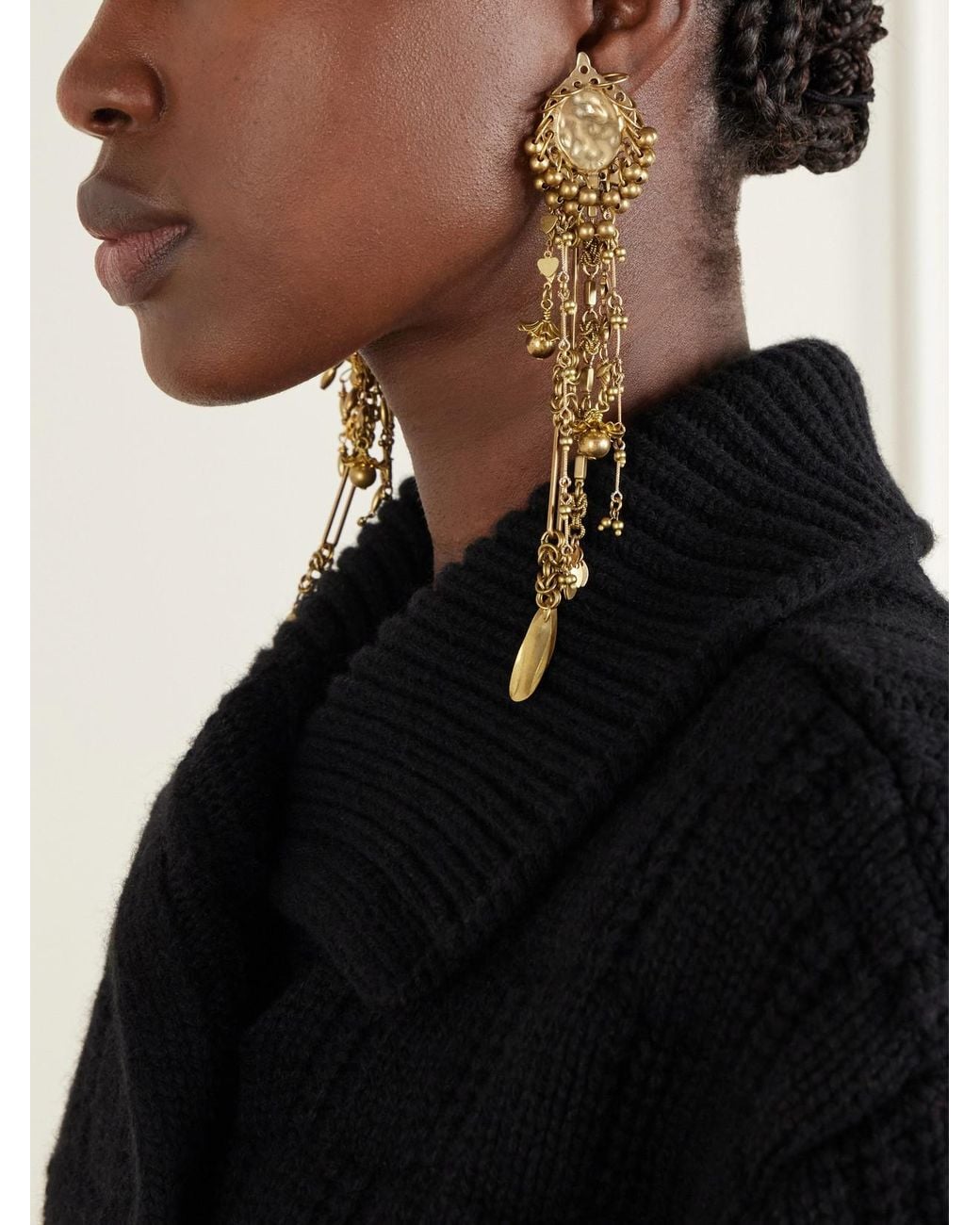 Dries Van Noten Metallic Embellished-Tone Earrings