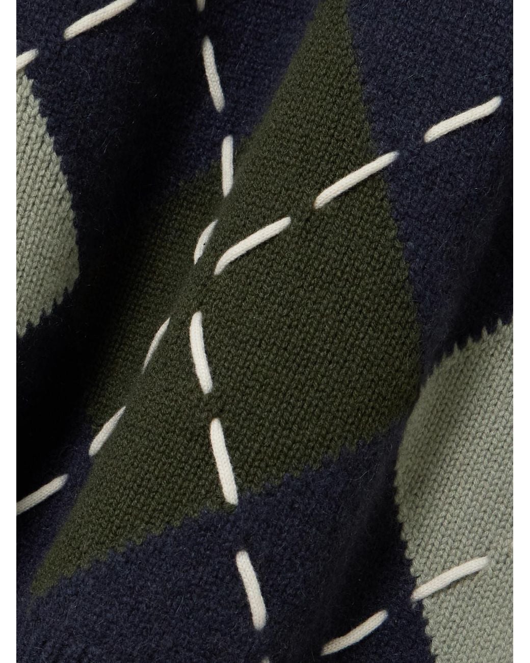 arch4 Blue Sloane Embroidered Argyle Cashmere Sweater