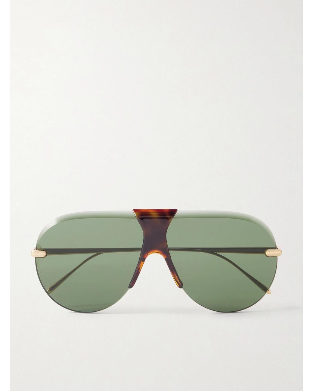 Loewe Green Aviator-Style-Tone And Acetate Sunglasses