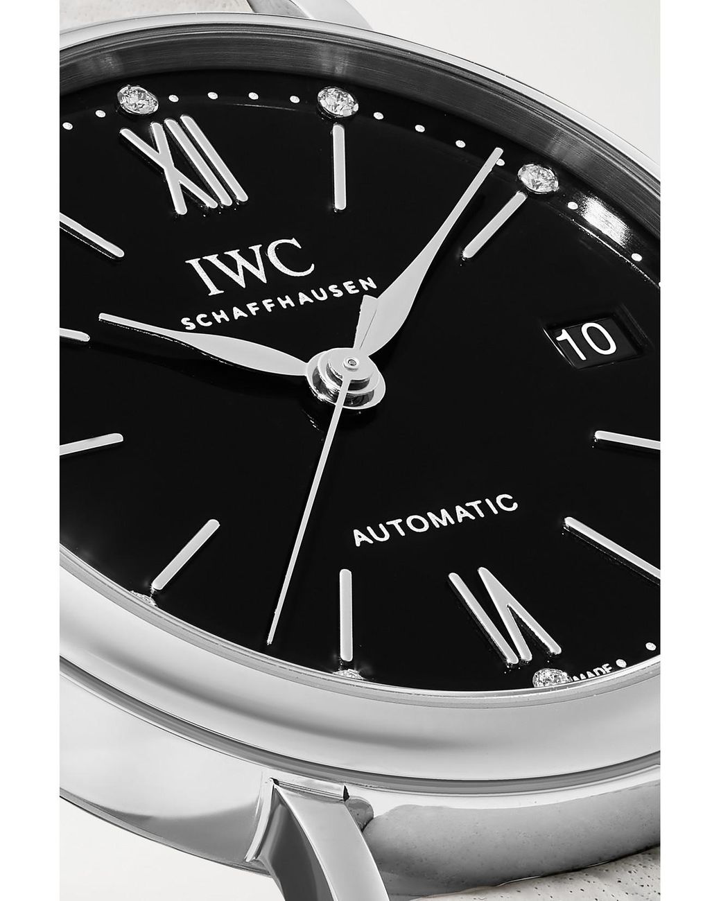 Iwc Gray Portofino Automatic Stainless Steel Diamond Watch