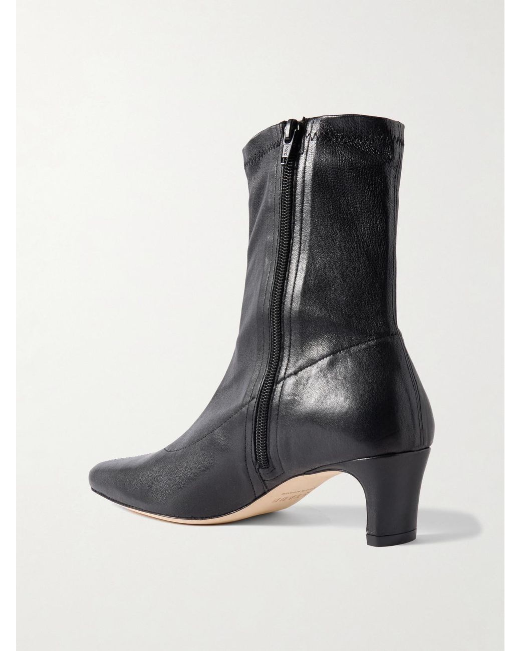 Staud Black Wally Sock Leather Ankle Boots