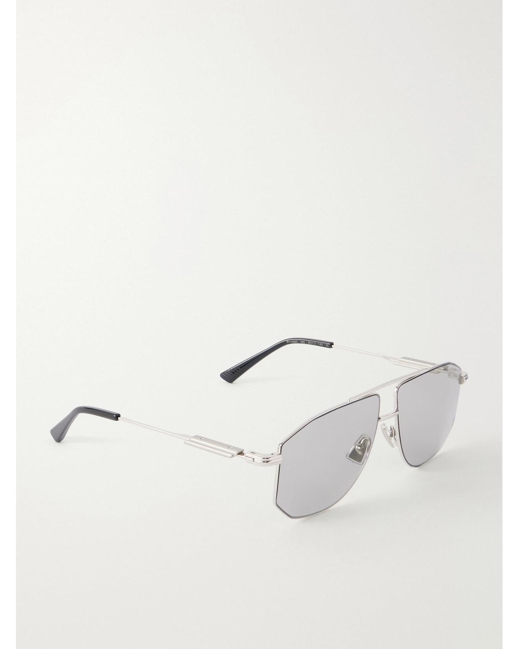 Bottega Veneta Natural Ribbon Snap Aviator-Style Metal Sunglasses