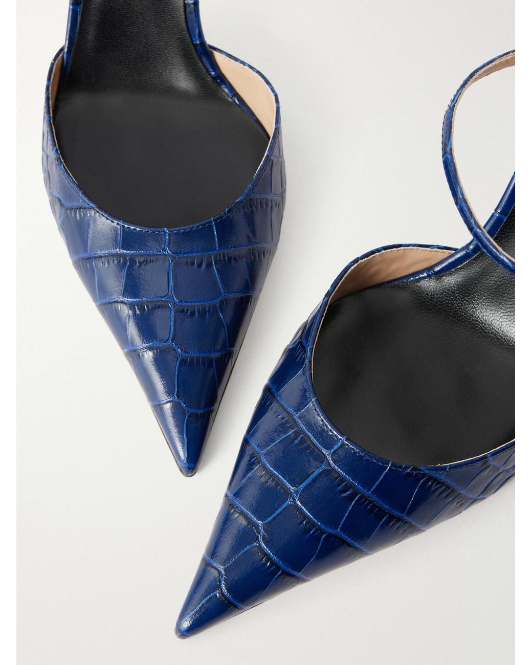 Tom Ford Blue Vertigo 85 Croc-Embossed Leather Pumps