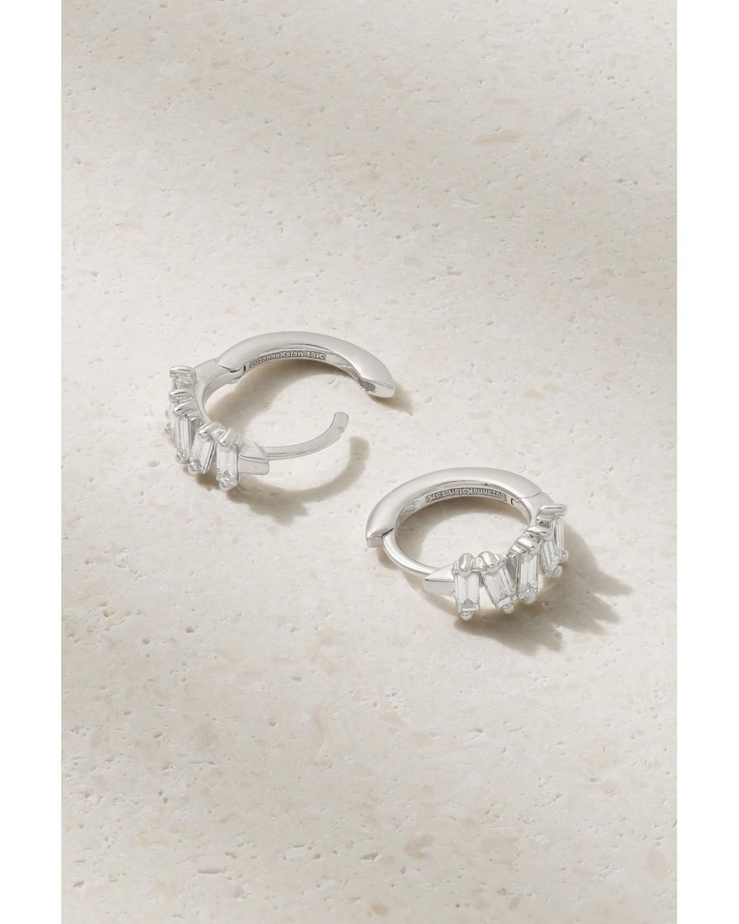 Suzanne Kalan Natural 18-Karat Diamond Hoop Earrings