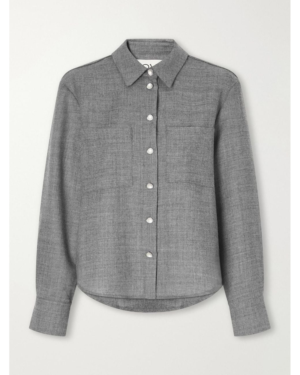 TOVE Gray Efa Wool-Fresco Shirt