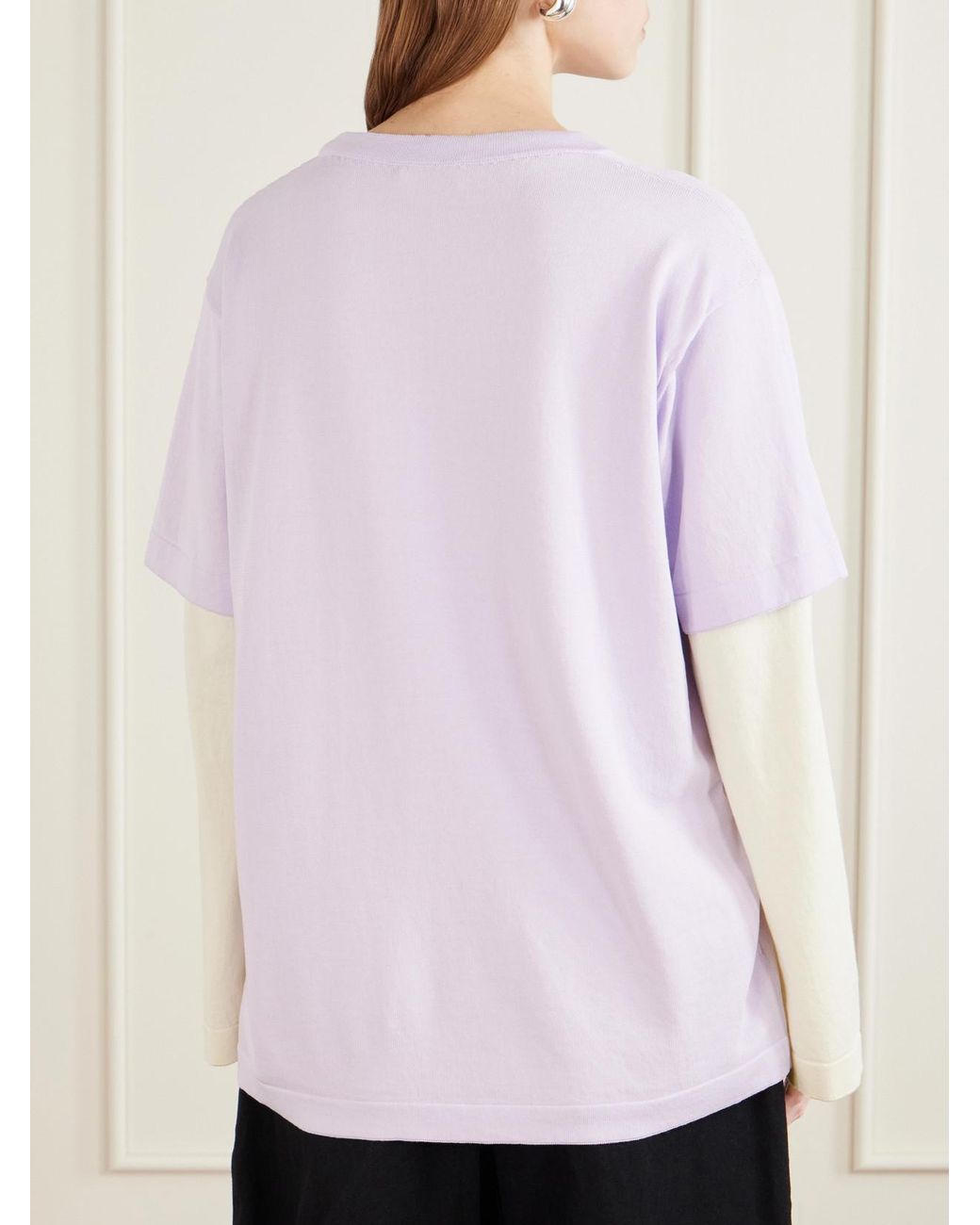 &Daughter Pink T-Knit Ribbed-Knit Cotton T-Shirt