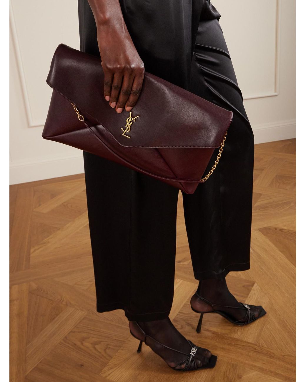Saint Laurent Purple Cassandre Xxl Leather Shoulder Bag
