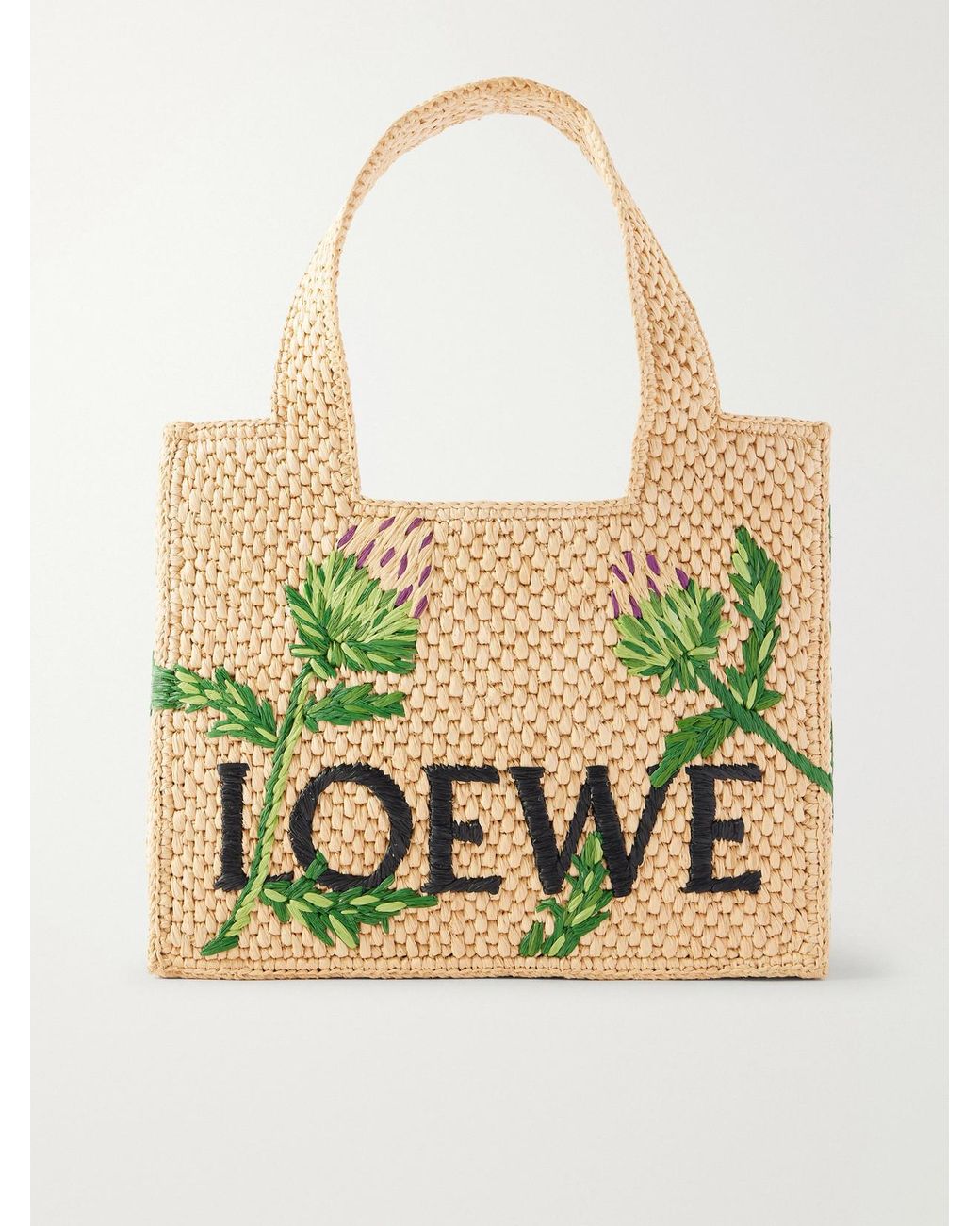 Loewe Natural Paula's Ibiza Small Embroidered Raffia Tote