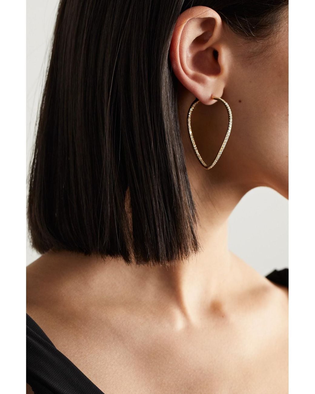 Anita Ko Natural Twisted 18-Karat Diamond Hoop Earrings