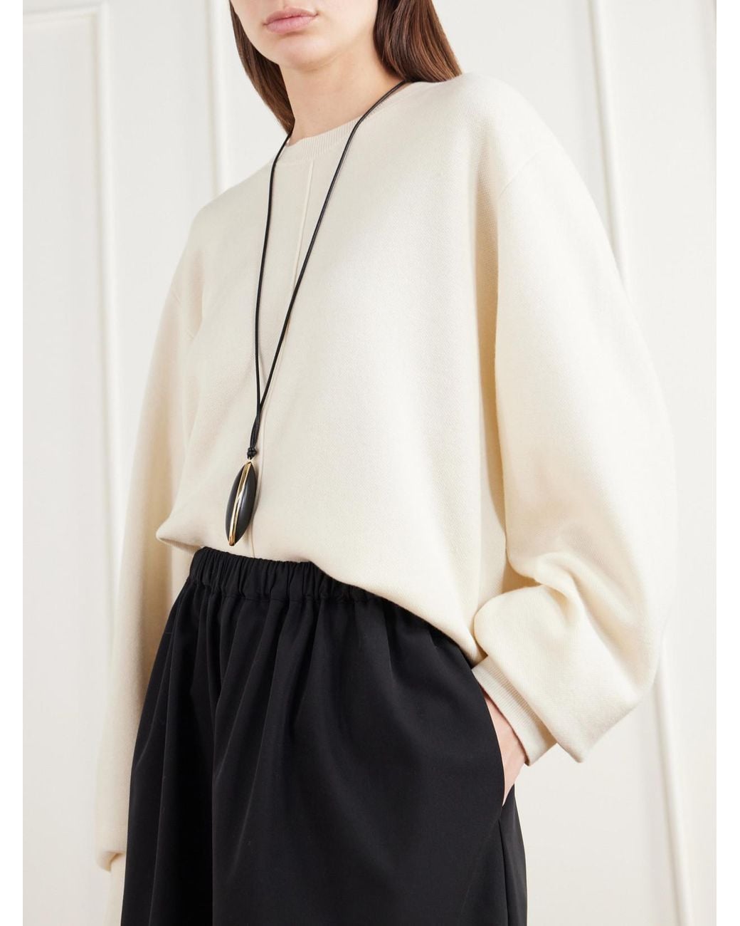 St. Agni Black Satin-Trimmed Wool-Twill Shorts