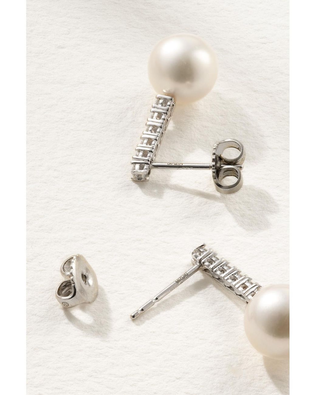 Mizuki Natural 18-Karat, Pearl And Diamond Earrings