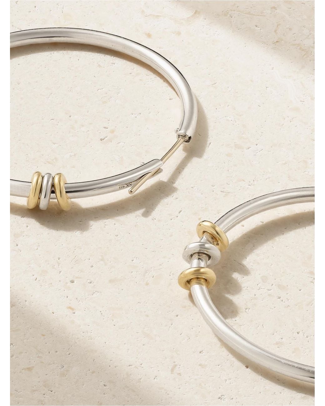 Spinelli Kilcollin Natural Pegasus Sterling And 18-Karat Hoop Earrings