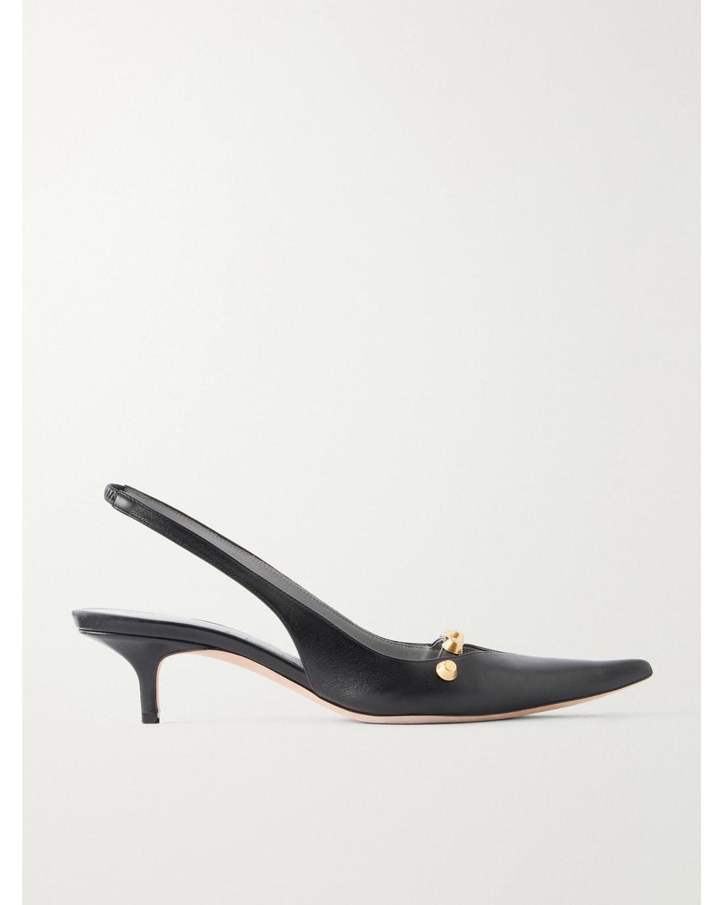 Balenciaga Natural Studded 45 Leather Pumps