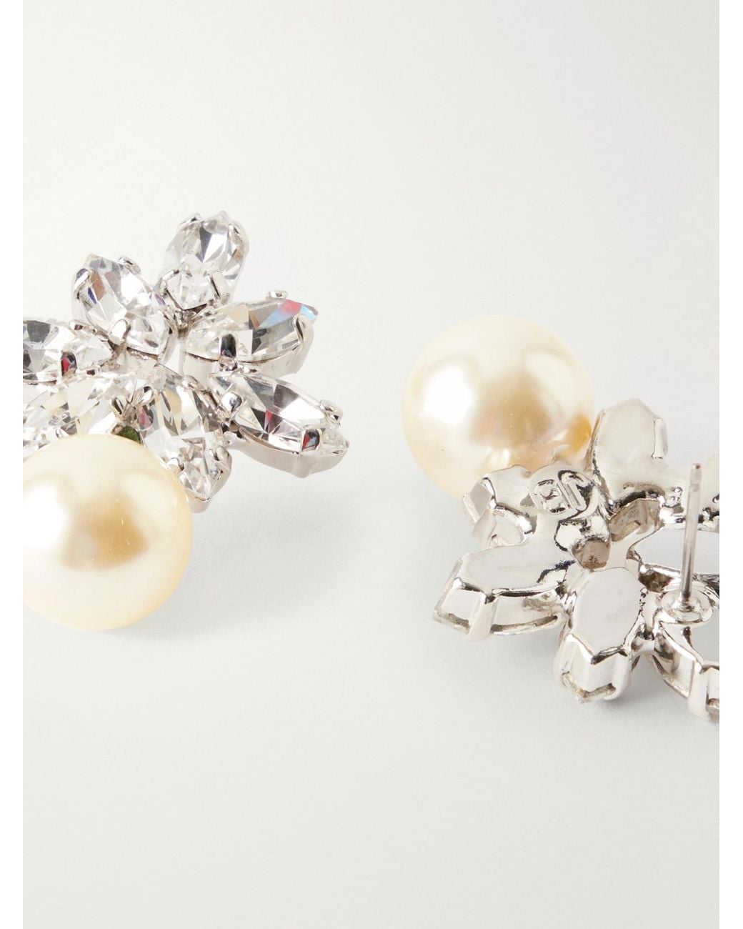 Jennifer Behr White Liza-Tone Crystal Earrings