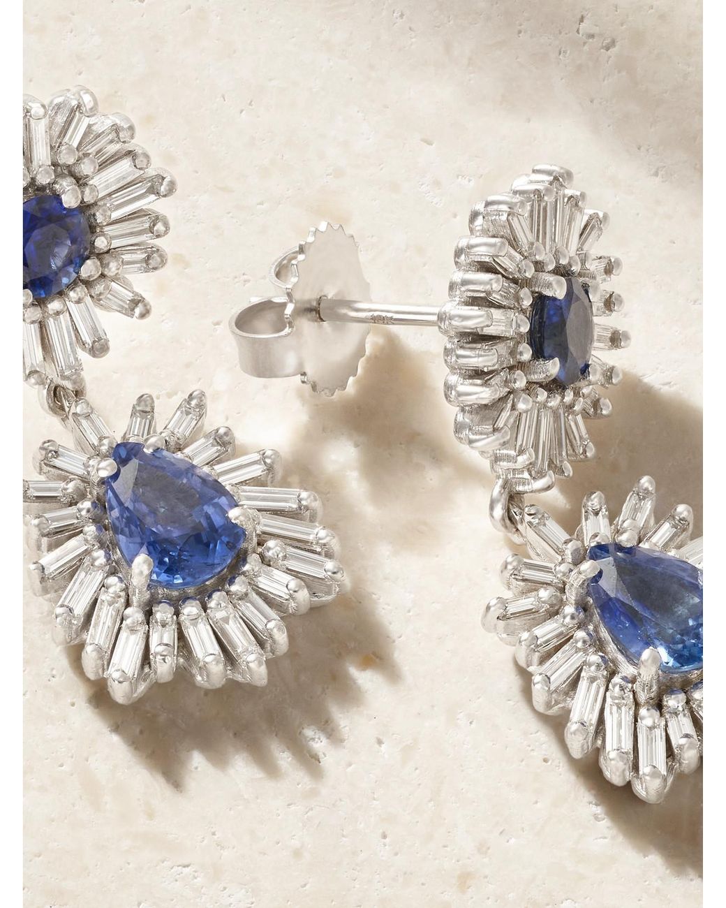 Suzanne Kalan Natural 18-Karat, Sapphire And Diamond Earrings