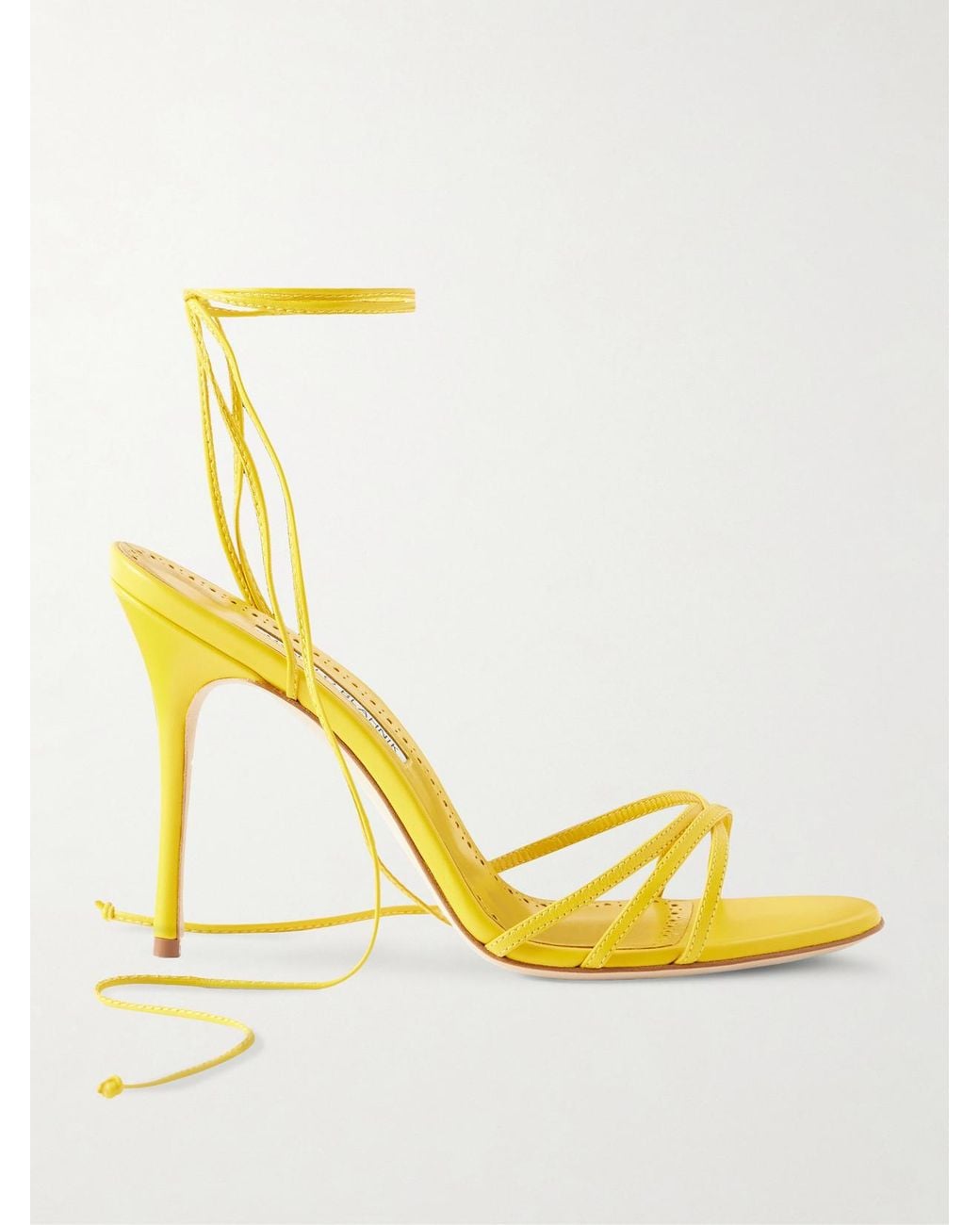 Manolo Blahnik Metallic Leva 105 Leather Sandals