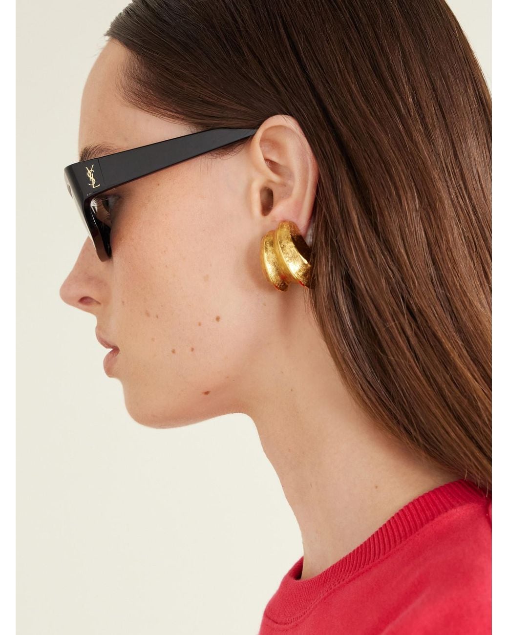 Saint Laurent Black Sl M182 Jazz Cassandre-Embellished Square-Frame Recycled-Acetate Sunglasses