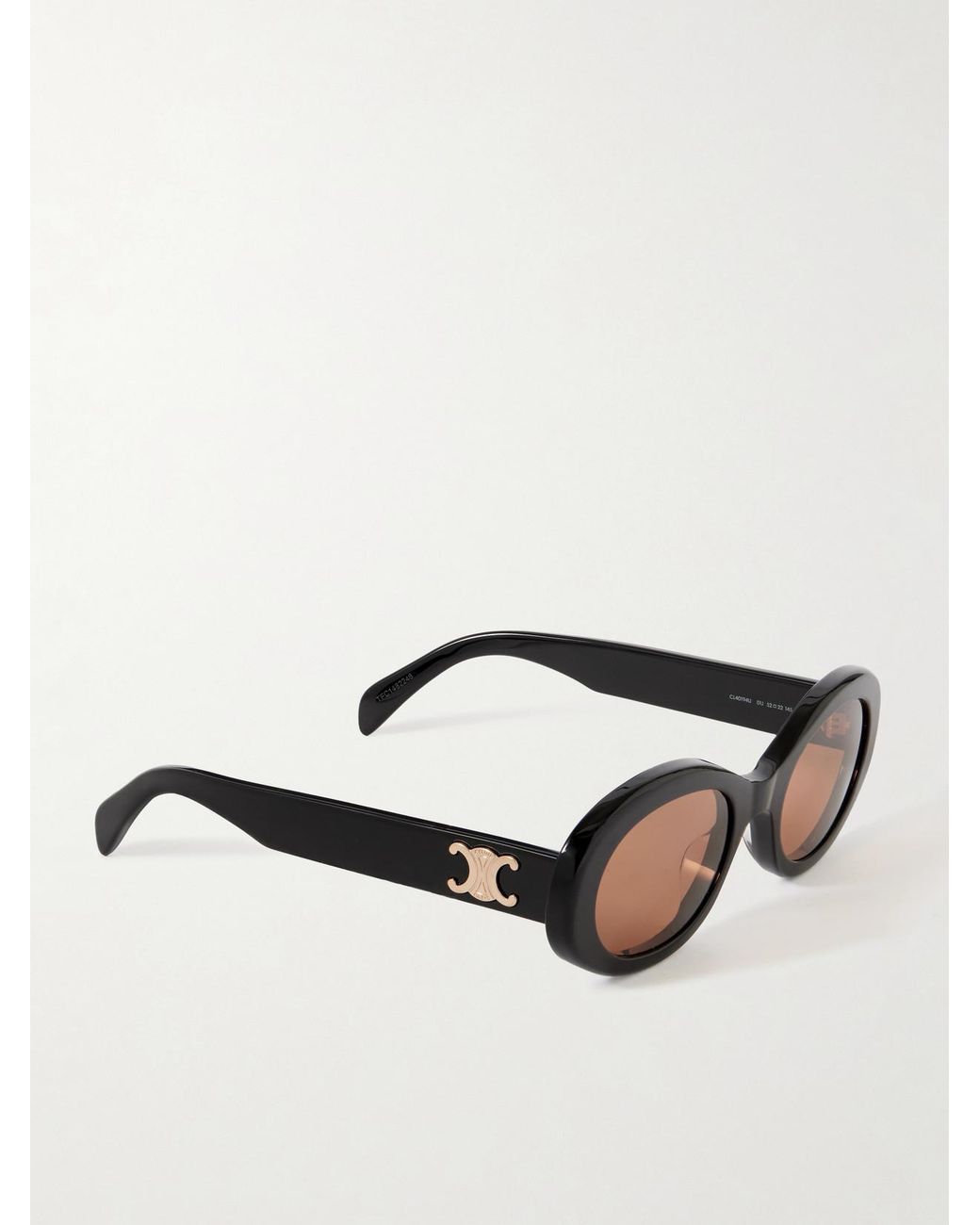 Céline Black Triomphe Oval-Frame Acetate Sunglasses