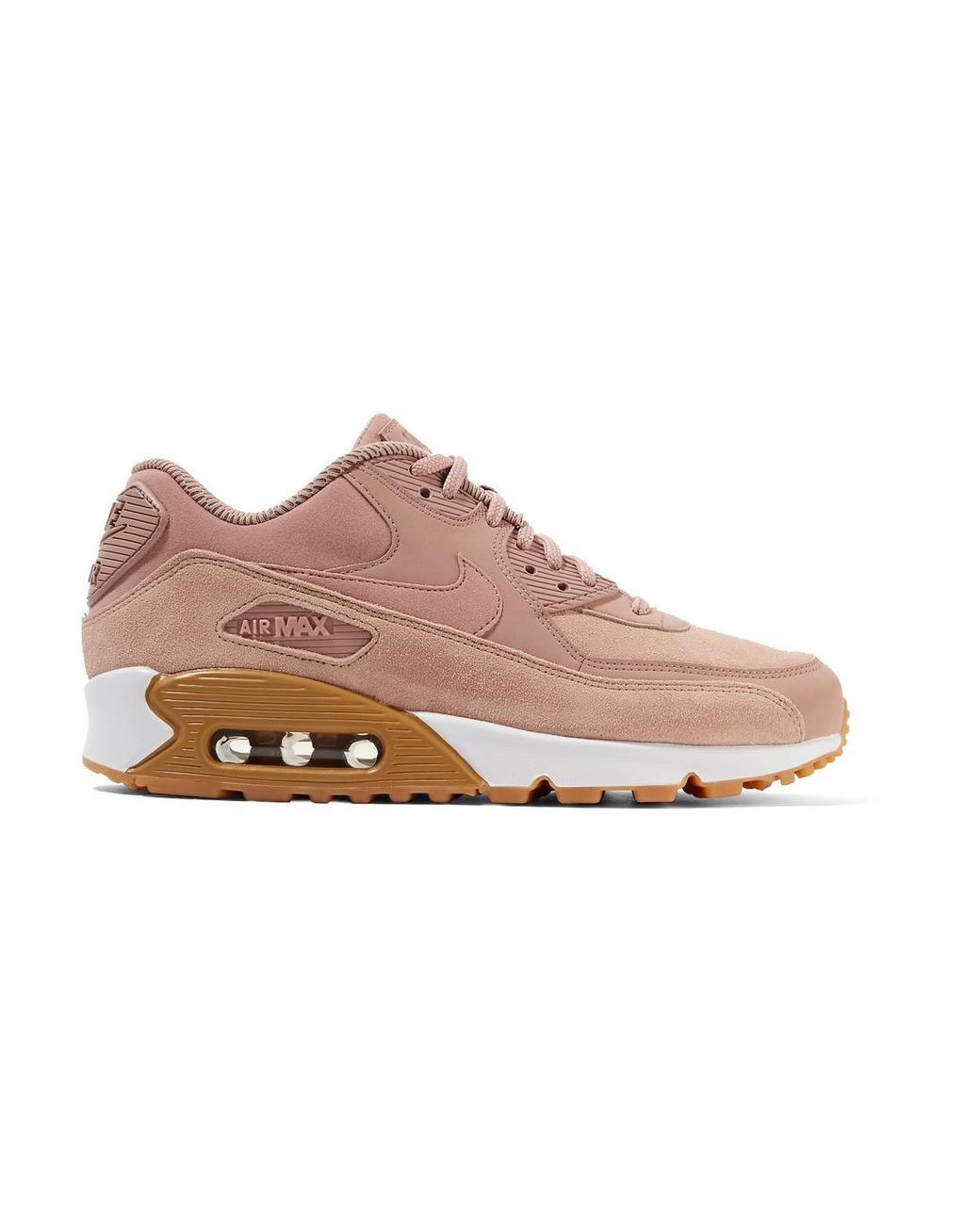 Nike Air Max 90 Suede-trimmed Leather Sneakers in Antique Rose (Pink) | Lyst