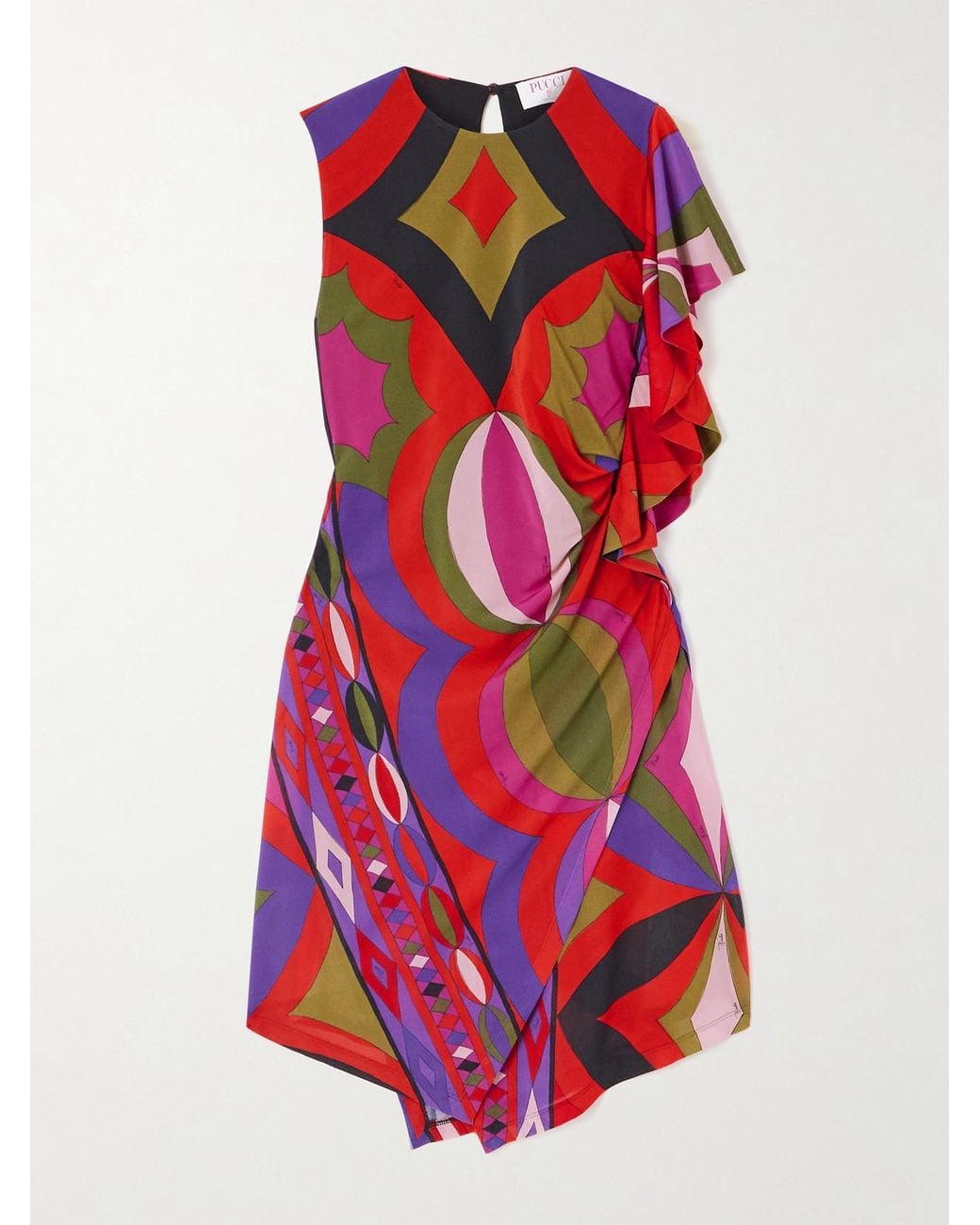 Emilio Pucci Red Printed Jersey Mini Dress