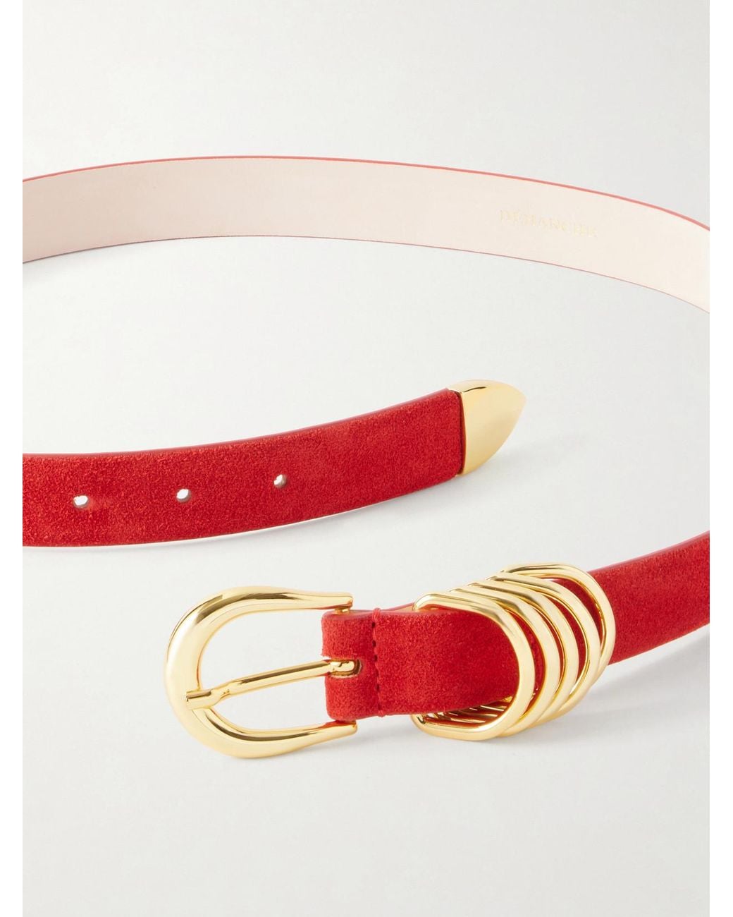 DEHANCHE Red Hollyhock Suede Belt