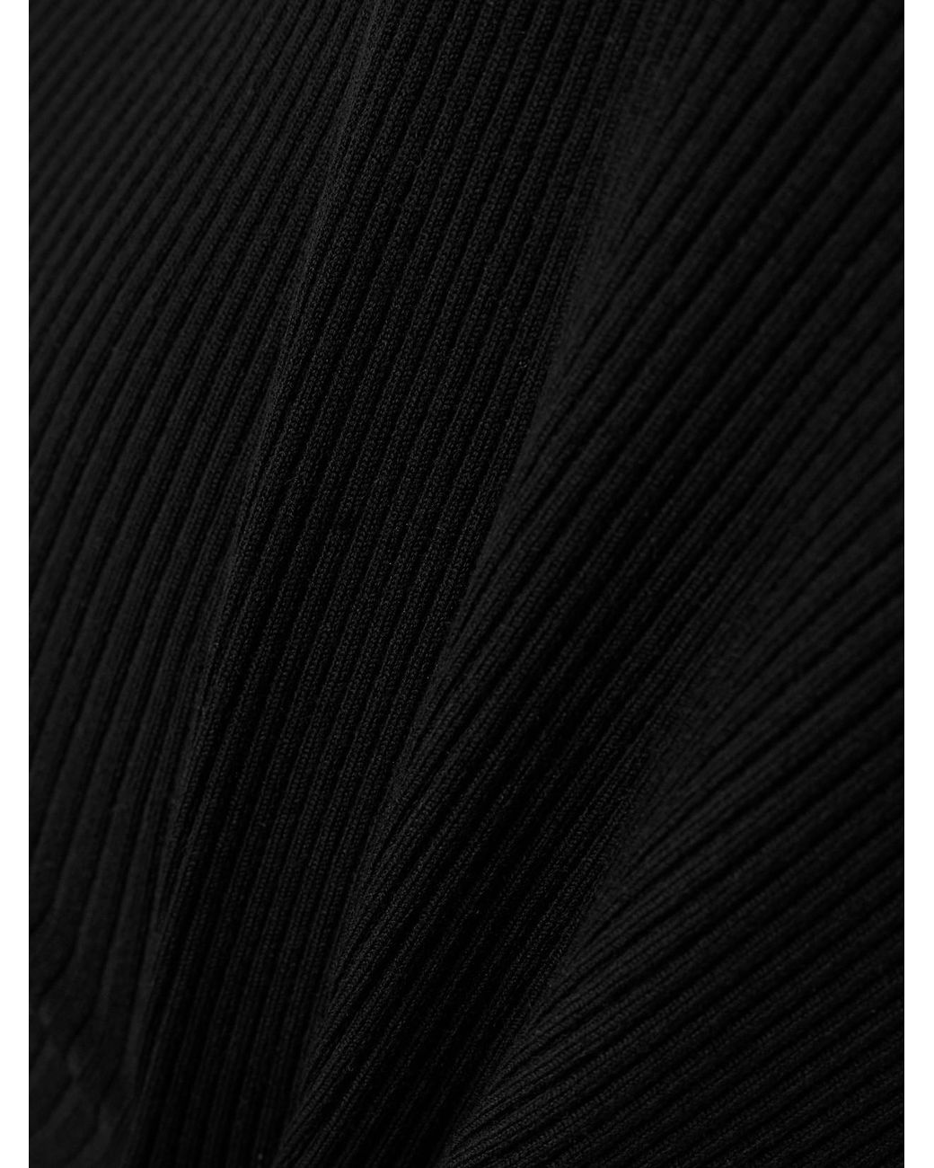 Balenciaga Black Ribbed Wool-Blend Mini Dress